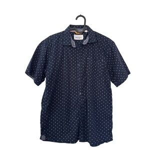 Paperdenim&cloth Boys Navy Blue‎ Star Print Cotton Button Down Shirt Size 14/16